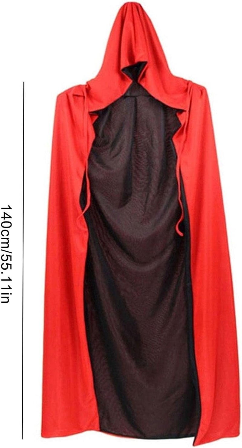woobles Hooded Cloak Cosplay,Red And Black Coat Dress Reversible dress - Red And Black Cape for Halloween Magic Party and Masquerade - Image 4